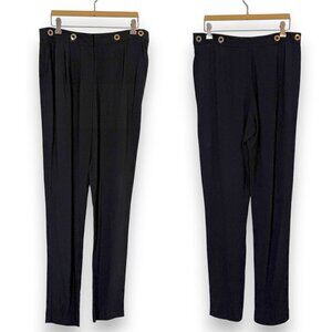 Sandro Paris Black Pants Trousers Gold Size 40